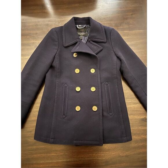 J.Crew navy coat cashmere by Nello Gori - Picture 1 of 13